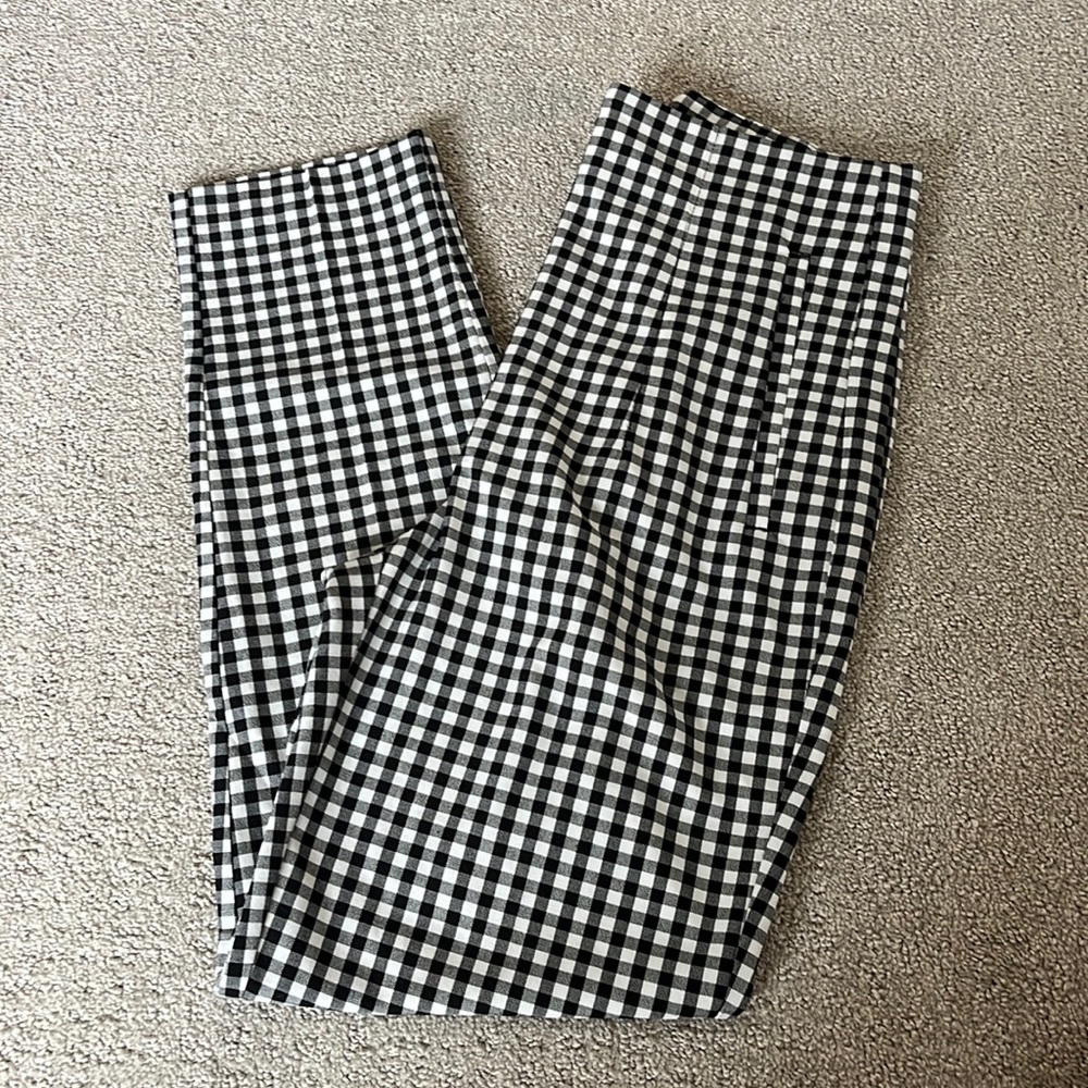ZARA BLACK AND WHITE CHECKERED PANTS